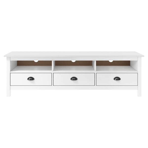 vidaXL Έπιπλο Τηλεόρασης Hill Λευκό 158x40x47 εκ. Ξύλο Πεύκου