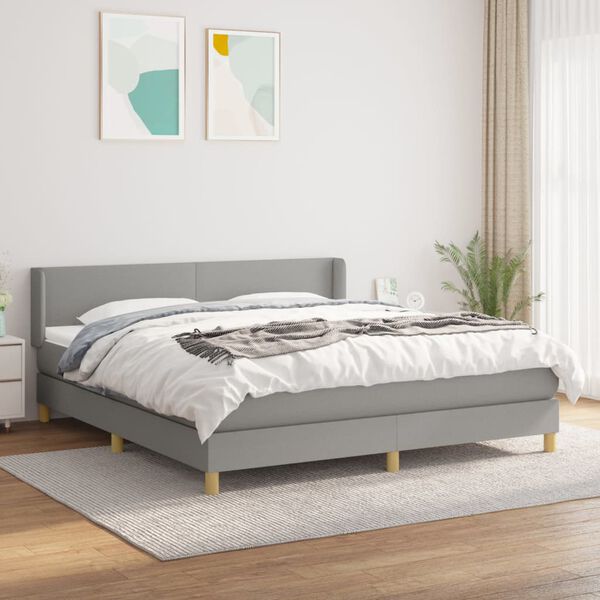 vidaXL &Kappa;&rho;&epsilon;&beta;ά&tau;&iota; Boxspring &mu;&epsilon; &Sigma;&tau;&rho;ώ&mu;&alpha; &Alpha;&nu;. &Pi;&rho;ά&sigma;&iota;&nu;&omicron; 160x200&epsilon;&kappa; &Upsilon;&phi;&alpha;&sigma;&mu;ά&tau;&iota;&nu;&omicron;