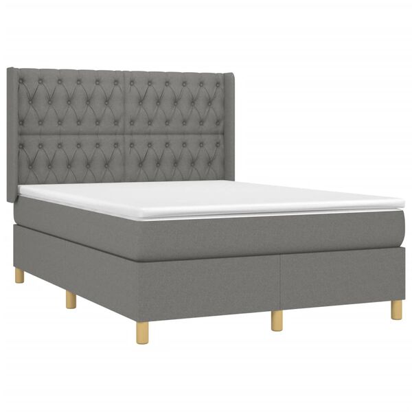 vidaXL &Kappa;&rho;&epsilon;&beta;ά&tau;&iota; Boxspring &mu;&epsilon; &Sigma;&tau;&rho;ώ&mu;&alpha; & LED &Sigma;&kappa;.&Gamma;&kappa;&rho;&iota; 140x200 &epsilon;&kappa; &Upsilon;&phi;&alpha;&sigma;&mu;ά&tau;&iota;&nu;&omicron;