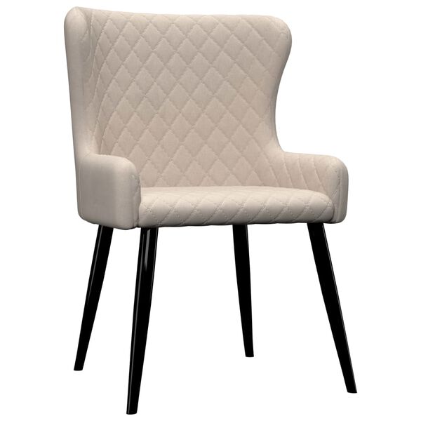 vidaXL Καρέκλες Τραπεζαρίας 2 τεμ. Κρεμ Υφασμάτινες