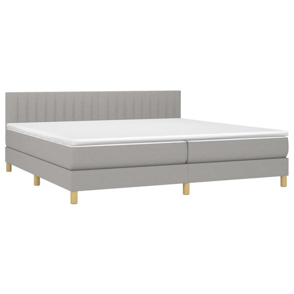 vidaXL &Kappa;&rho;&epsilon;&beta;ά&tau;&iota; Boxspring &mu;&epsilon; &Sigma;&tau;&rho;ώ&mu;&alpha; & LED &Alpha;&nu;.&Gamma;&kappa;&rho;&iota; 200x200&epsilon;&kappa;. &Upsilon;&phi;&alpha;&sigma;&mu;ά&tau;&iota;&nu;&omicron;