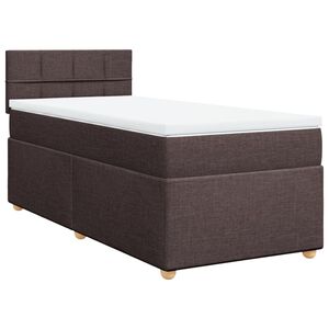 vidaXL Κρεβάτι Boxspring με Στρώμα Σκούρο Καφέ 80x200 εκ. Υφασμάτινο