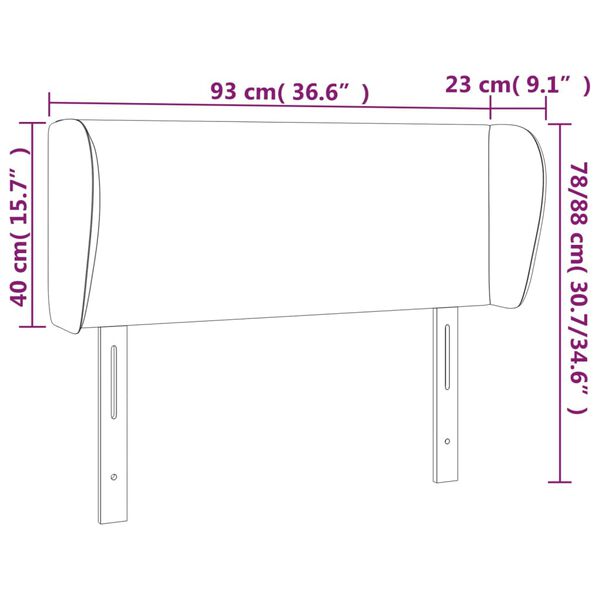 vidaXL Κεφαλάρι με Πτερύγια Σκούρο Καφέ 93x23x78/88 εκ. Υφασμάτινο