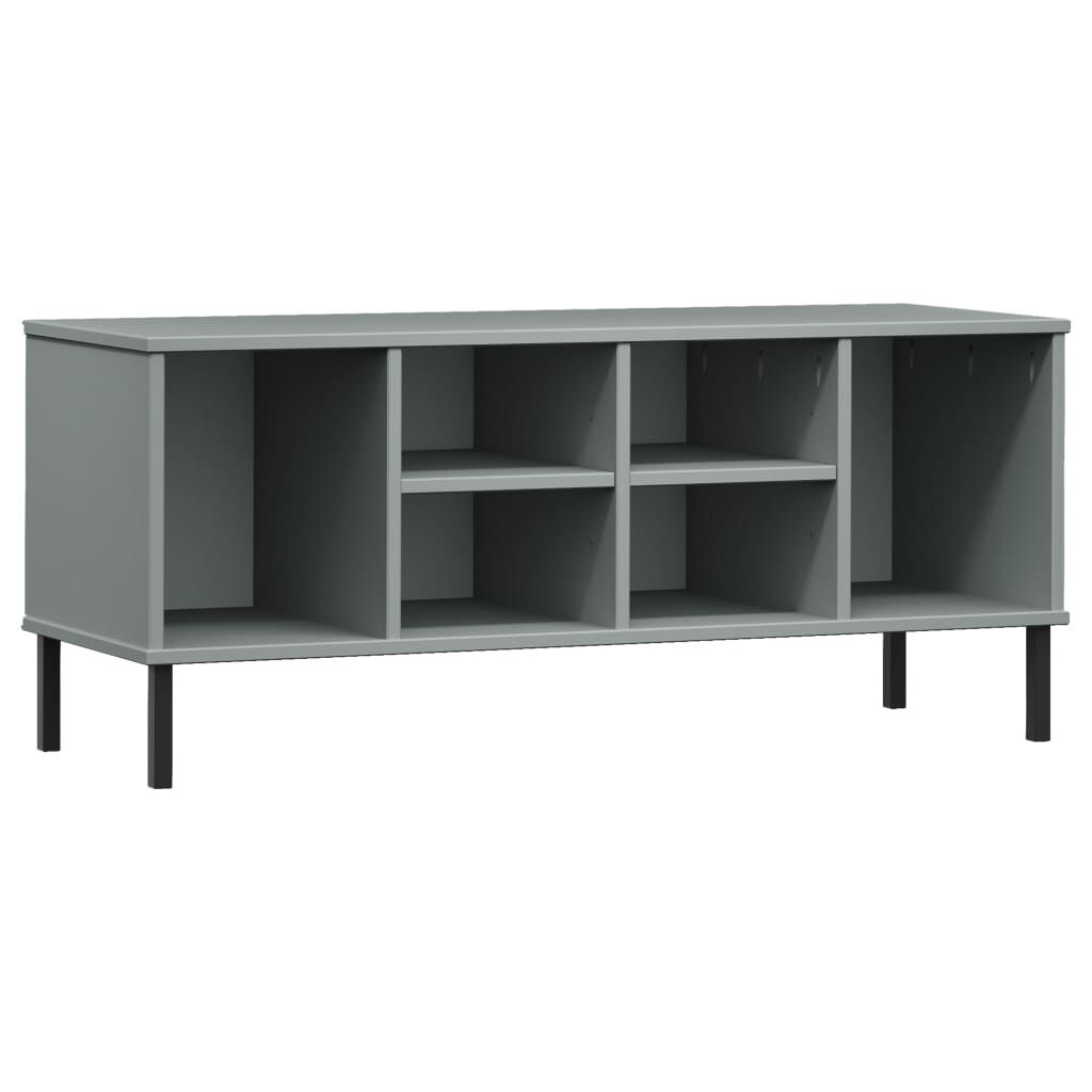 vidaXL Παπουτσοθήκη OSLO Γκρι 106x35x45 εκ. Μασίφ Ξύλο με Μετ. Πόδια