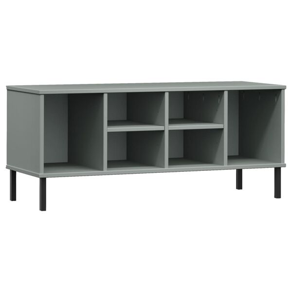 vidaXL Παπουτσοθήκη OSLO Γκρι 106x35x45 εκ. Μασίφ Ξύλο με Μετ. Πόδια