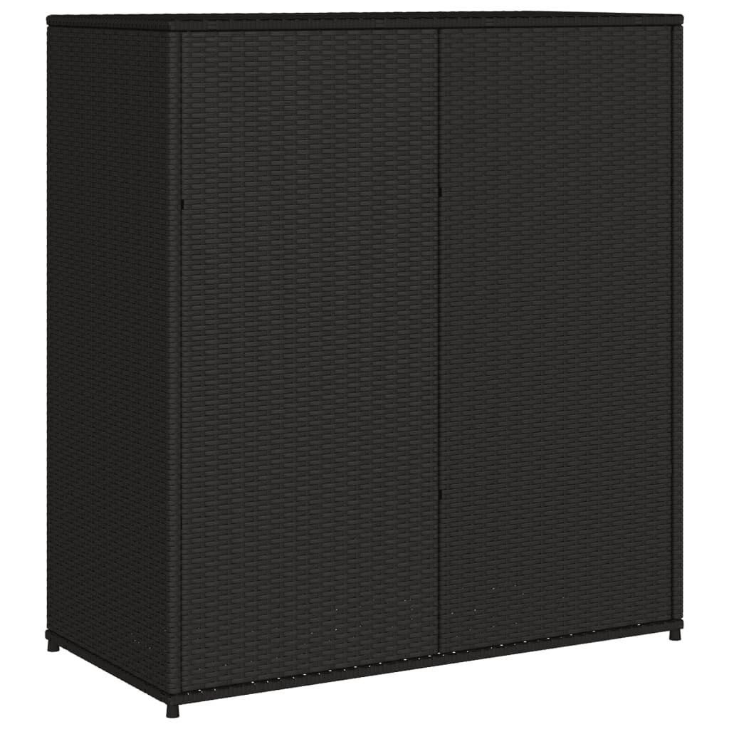 vidaXL Ντουλάπι Αποθήκευσης Κήπου Μαύρο 105x55x113 εκ. από Συνθ. Ρατάν