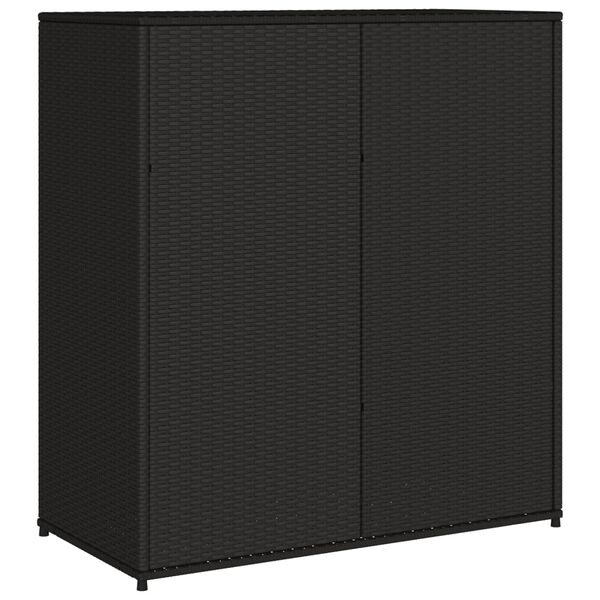 vidaXL Ντουλάπι Αποθήκευσης Κήπου Μαύρο 105x55x113 εκ. από Συνθ. Ρατάν