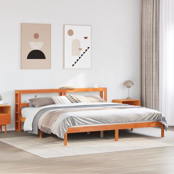 vidaXL Πλαίσιο Κρεβατιού με Κεφαλάρι 180x200 εκ Μασίφ Ξύλο Πεύκου