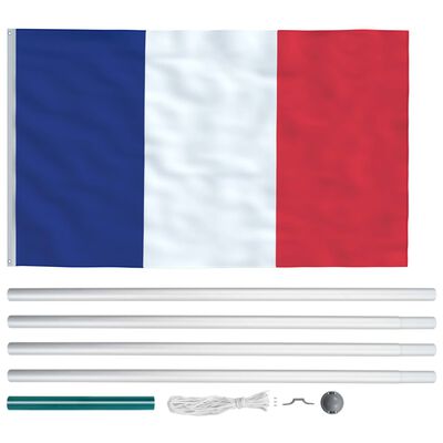 vidaXL Σημαία Γαλλίας 6,2 μ. με Ιστό Αλουμινίου