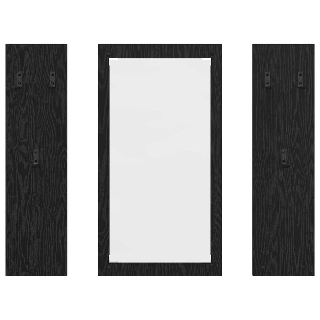 vidaXL Τοίχου Κρεμάστρα Μαύρη δρυς 96 x 1.5 x 90 εκ Επεξεργασμένο ξύλο