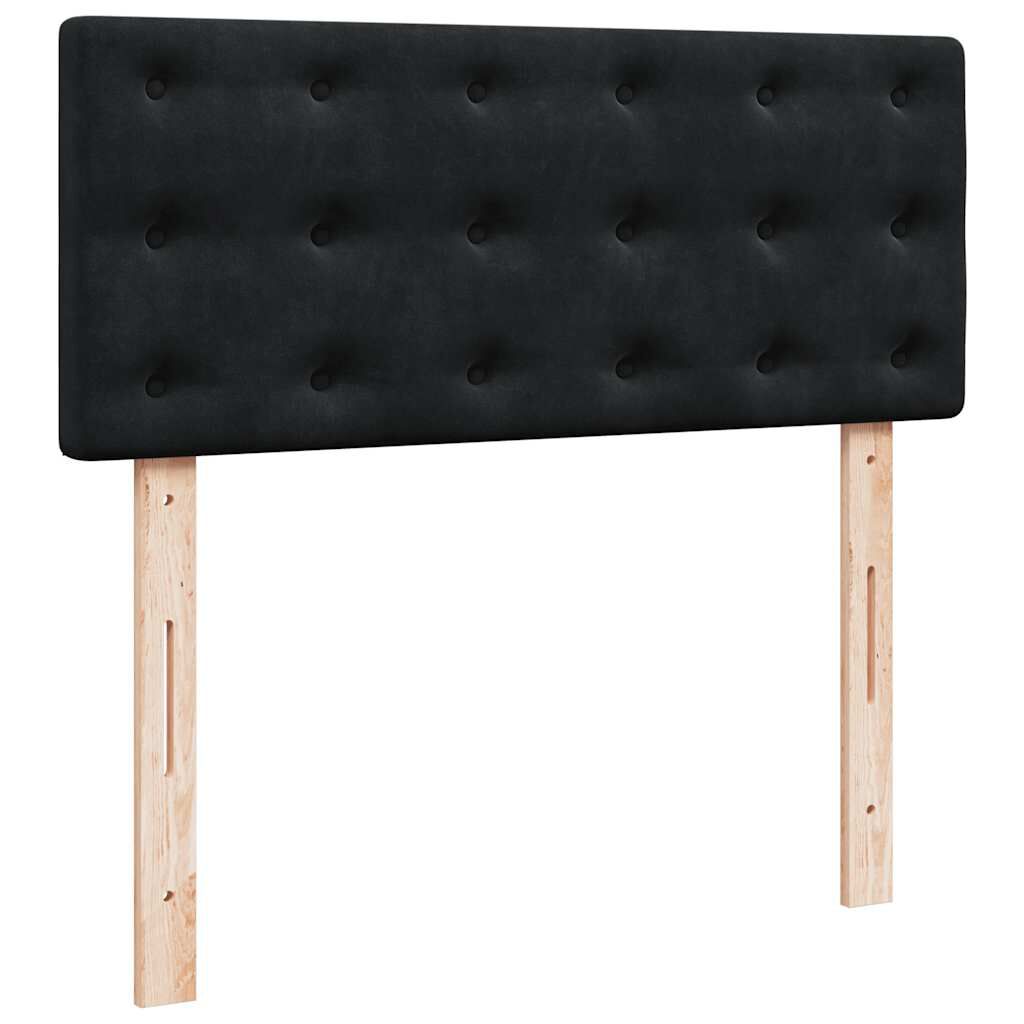 vidaXL Κρεβάτι Boxspring με Στρώμα Μαύρο 120x190 εκ. Βελούδινο