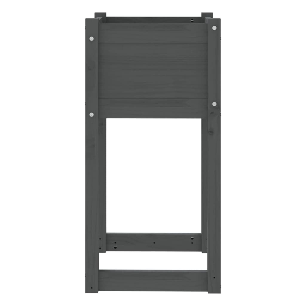 vidaXL Ζαρντινιέρα Γκρι 40x40x81 εκ. από Μασίφ Ξύλο Πεύκου