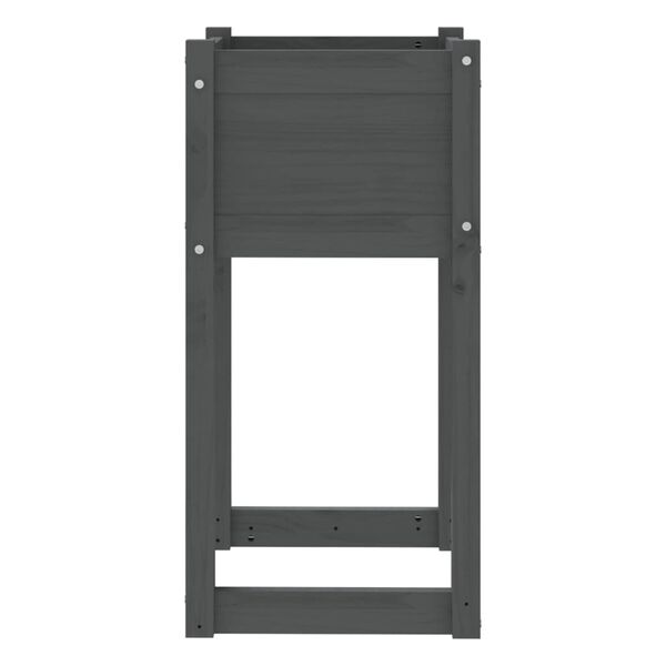 vidaXL Ζαρντινιέρα Γκρι 40x40x81 εκ. από Μασίφ Ξύλο Πεύκου