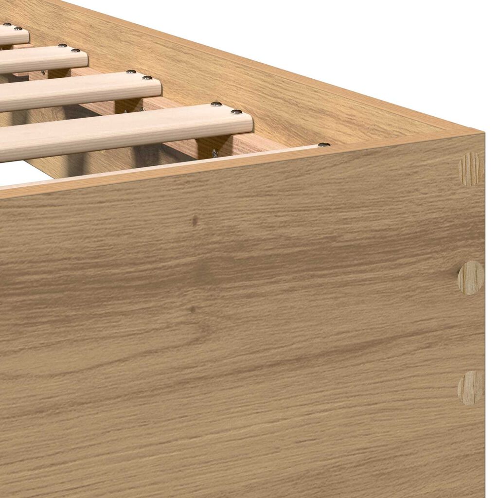 vidaXL Κρεβάτι με Κεφαλάρι Artisan Oak 100 x 200 cm Στερεό Ξύλο Δρυός