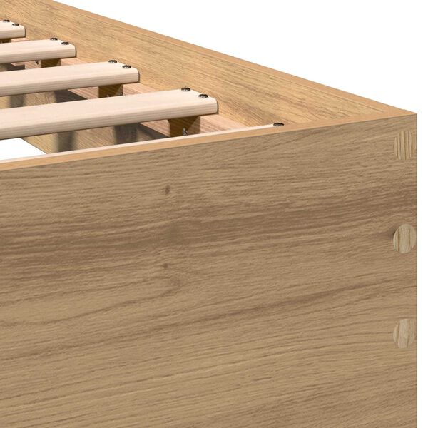 vidaXL Κρεβάτι με Κεφαλάρι Artisan Oak 100 x 200 cm Στερεό Ξύλο Δρυός