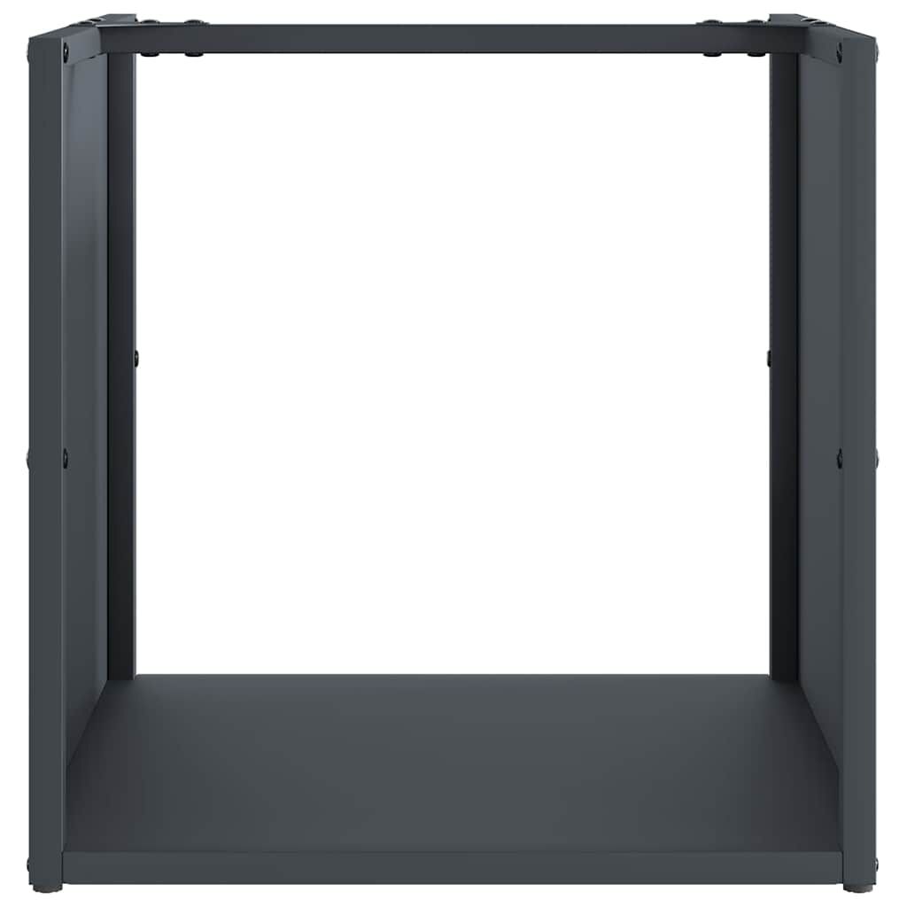 vidaXL Ράφι Καυσόξυλων Ανθρακί 40x40x40 εκ. Χάλυβας ψυχρής έλασης