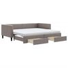 vidaXL Καναπές Κρεβάτι Συρόμενος Taupe 90x200 εκ. Ύφασμα & Συρτάρια
