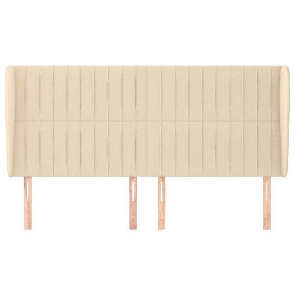 vidaXL Κεφαλάρι με Πτερύγια Κρεμ 203x23x118/128 εκ. Υφασμάτινο
