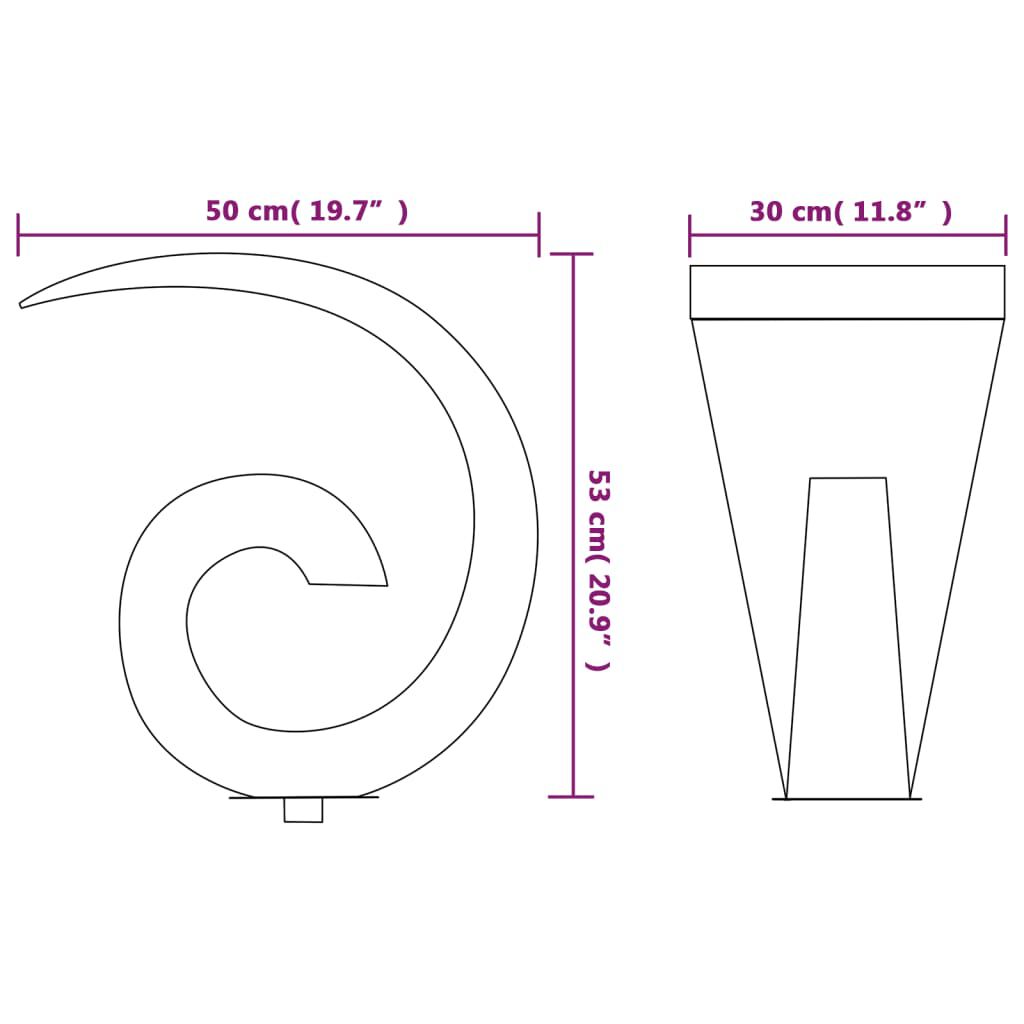 vidaXL Σιντριβάνι Πισίνας Ασημί 50 x 30 x 53 εκ. από Ανοξείδωτο Ατσάλι