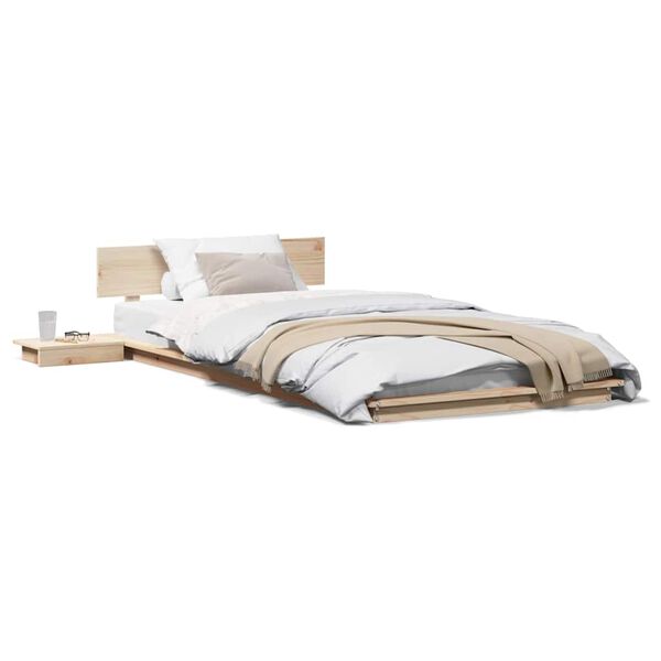 vidaXL Σκελετός Κρεβατιού Καφέ 75 x 190 cm ξύλο