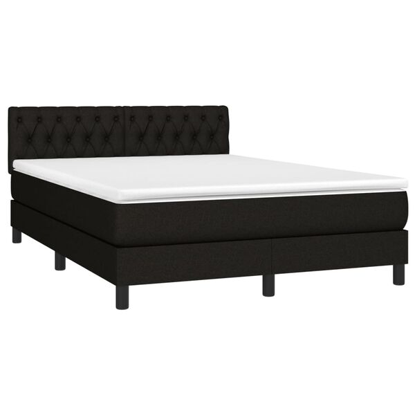 vidaXL &Kappa;&rho;&epsilon;&beta;ά&tau;&iota; Boxspring &mu;&epsilon; &Sigma;&tau;&rho;ώ&mu;&alpha; & LED &Mu;&alpha;ύ&rho;&omicron; 140x190 &epsilon;&kappa;. &Upsilon;&phi;&alpha;&sigma;&mu;ά&tau;&iota;&nu;&omicron;