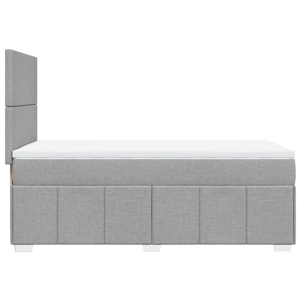 vidaXL Κρεβάτι Boxspring με Στρώμα Ανοιχτό Γκρι 90x200 εκ. Υφασμάτινο