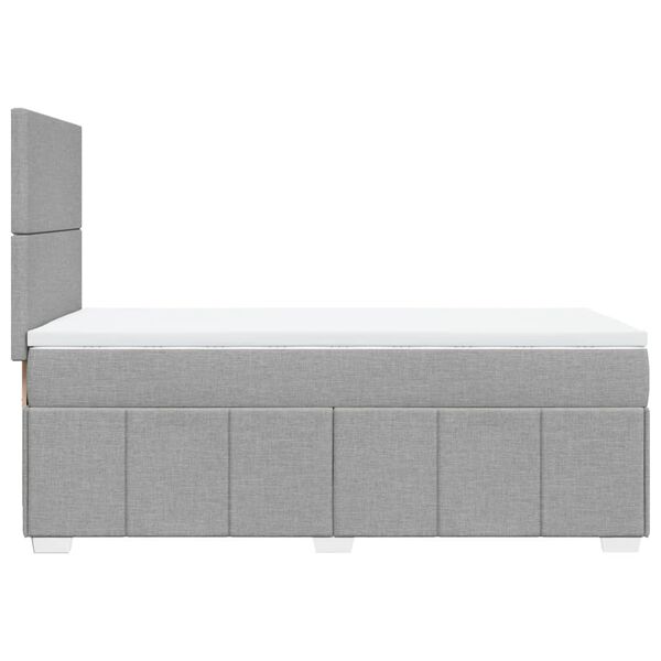 vidaXL Κρεβάτι Boxspring με Στρώμα Ανοιχτό Γκρι 90x200 εκ. Υφασμάτινο