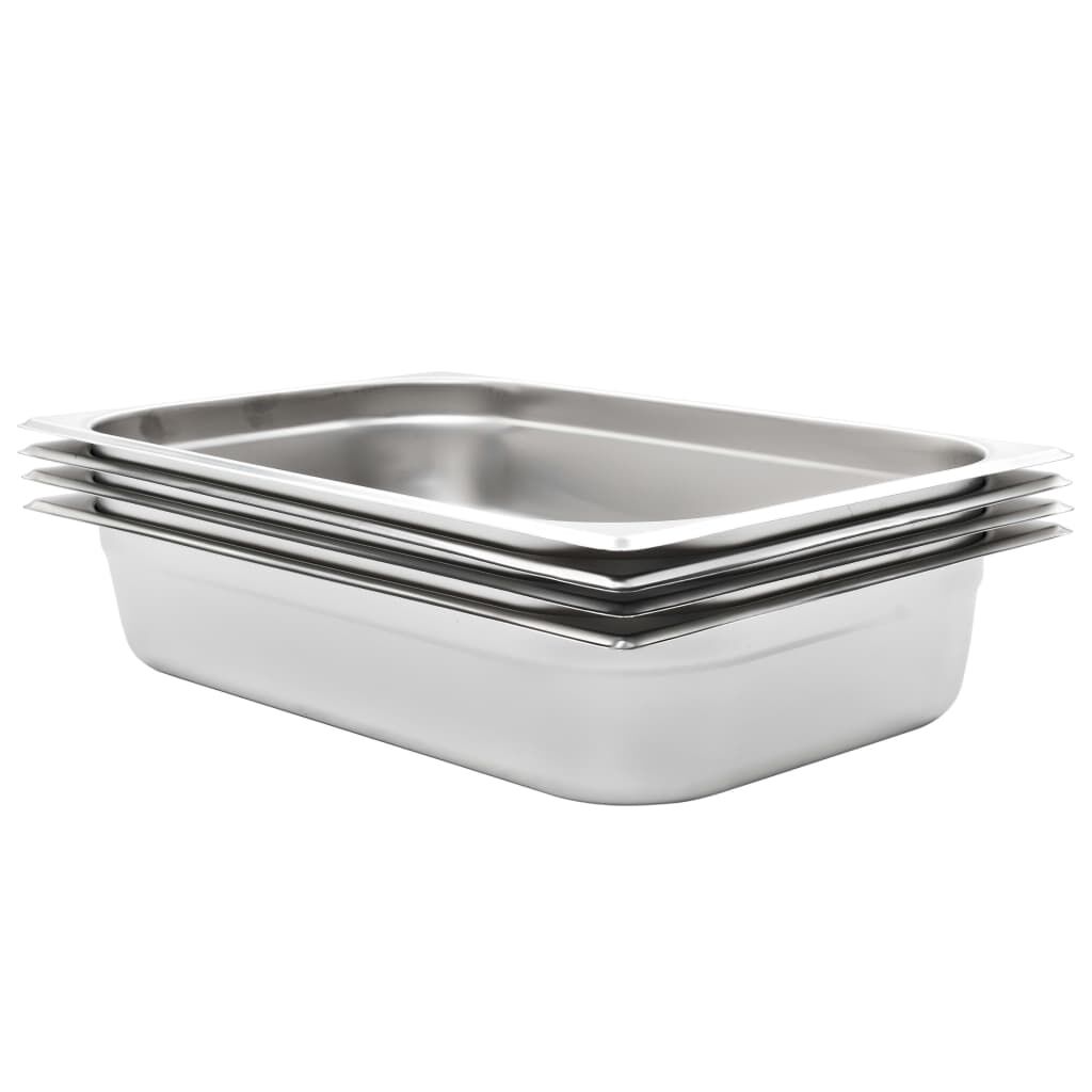 vidaXL Λεκάνες Gastronorm 4 τεμ. GN 1/1 100 χιλ. από Ανοξείδωτο Ατσάλι