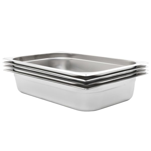 vidaXL Λεκάνες Gastronorm 4 τεμ. GN 1/1 100 χιλ. από Ανοξείδωτο Ατσάλι