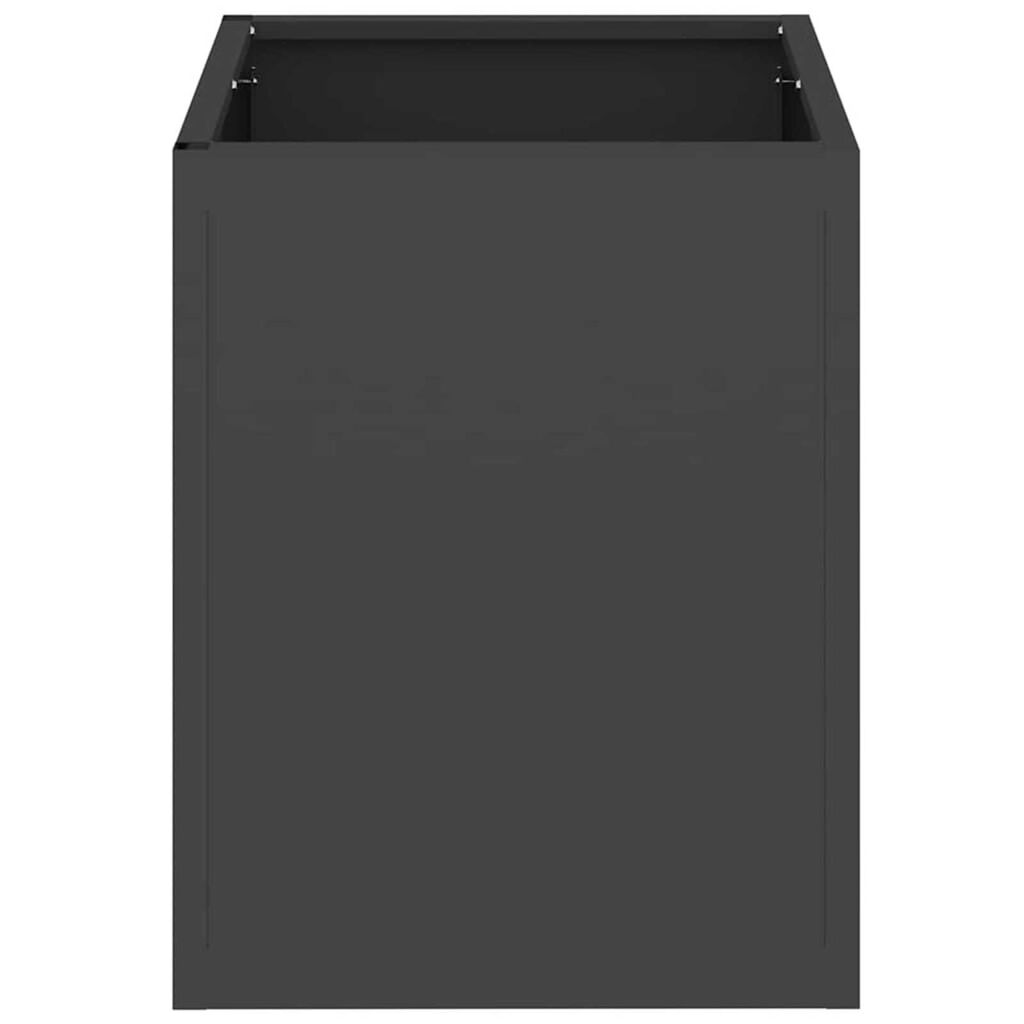 vidaXL Γλάστρα Κήπου Μαύρο 32 x 32 x 40 εκ. Κρύα έλαση από χάλυβα