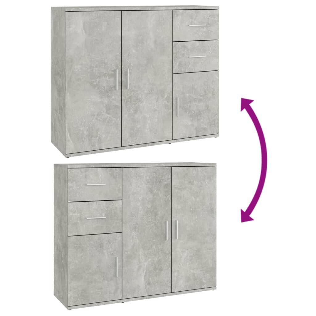 vidaXL Ντουλάπι Γκρι Σκυροδέματος 91x29,5x75 εκ. Επεξεργασμένο Ξύλο