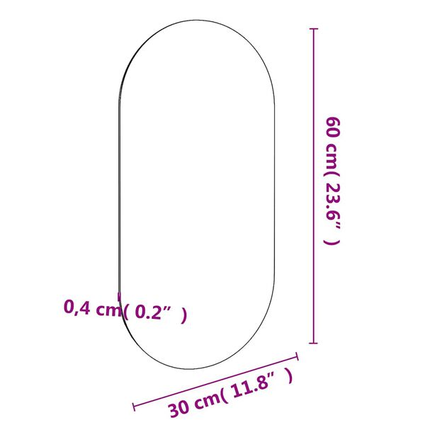 vidaXL Καθρέφτης 60 x 30 εκ. Γυάλινος