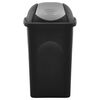vidaXL Κάδος Απορριμμάτων με Αιωρούμενο Καπάκι Μαύρο/Ασημί 60 Λίτρα