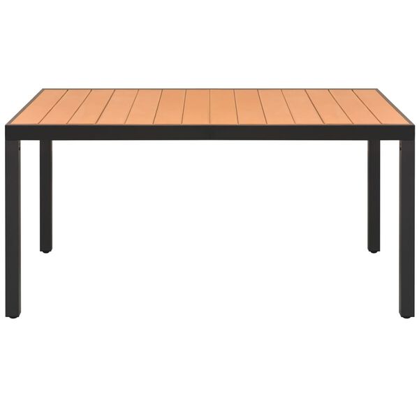 vidaXL Τραπέζι Κήπου Καφέ 150 x 90 x 74 εκ. από Αλουμίνιο / WPC