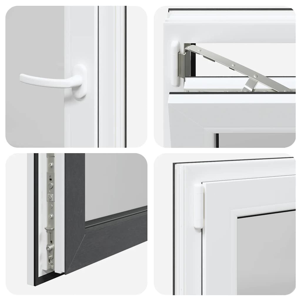 vidaXL Παράθυρο Υπογείου "RISOR" 50x50 εκ. Ανακλινόμενο & Περιστρεφόμενο DIN Αριστερό Ανθρακί