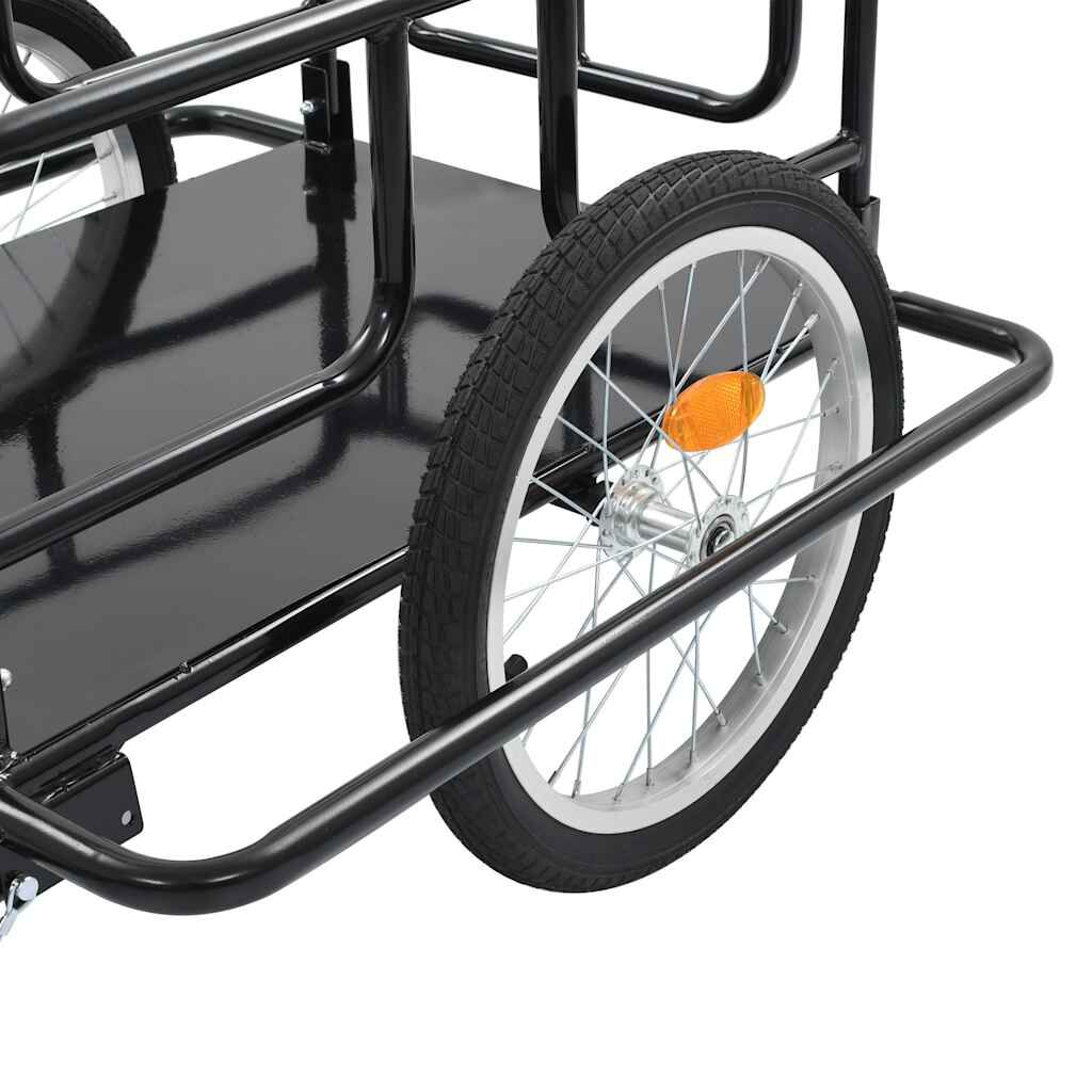 vidaXL Τρέιλερ Ποδηλάτου Μαύρο 130 x 73 x 48,5 εκ.