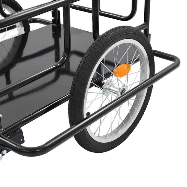vidaXL Τρέιλερ Ποδηλάτου Μαύρο 130 x 73 x 48,5 εκ.