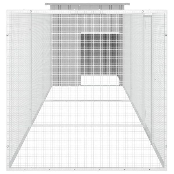 vidaXL Κοτέτσι - Κλουβί Γκρι 400x91x100 εκ. από Γαλβανισμένο Χάλυβα