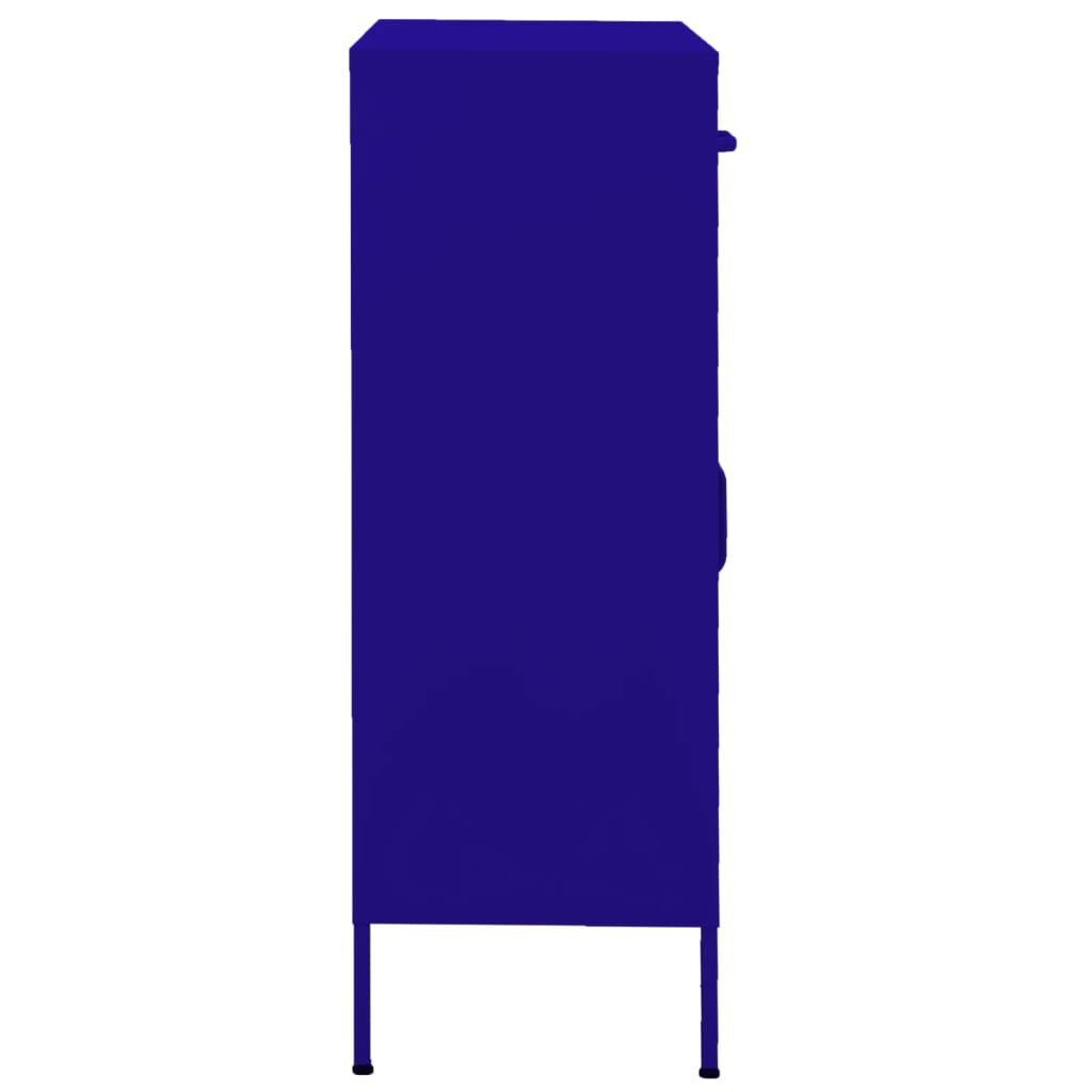 vidaXL Ντουλάπι Αποθήκευσης Ναυτικό Μπλε 80 x 35 x 101,5 εκ. Ατσάλινο