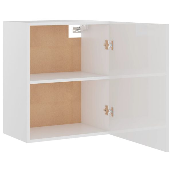 vidaXL Ντουλάπια Κρεμαστά Lyon 2 τεμ. Γυαλ. Λευκό 50x31x60εκ.