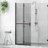 vidaXL Τοίχος ντους Walk-in Μαύρο και σκούρο διαφανές 80 x 190 cm