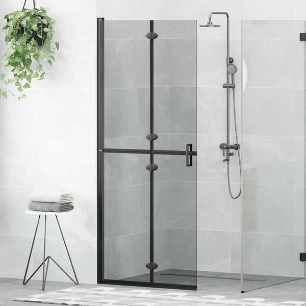 vidaXL Τοίχος ντους Walk-in Άλλο Μαύρο και σκούρο διαφανές 80 x 190 cm
