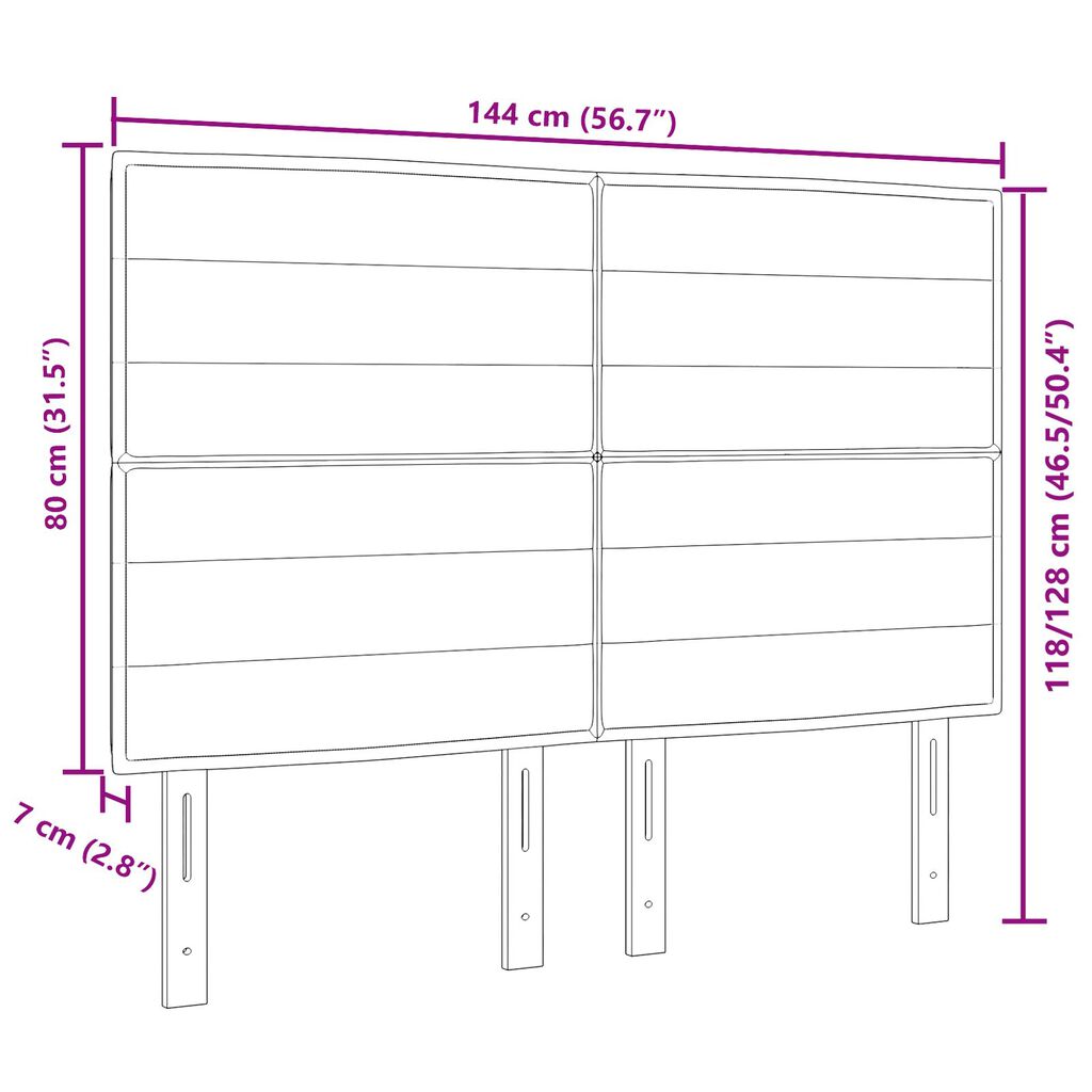 vidaXL LED Κεφαλάρι Γραμμών Σχεδίασης Μπλε 72 εκ. Υφασμάτινο