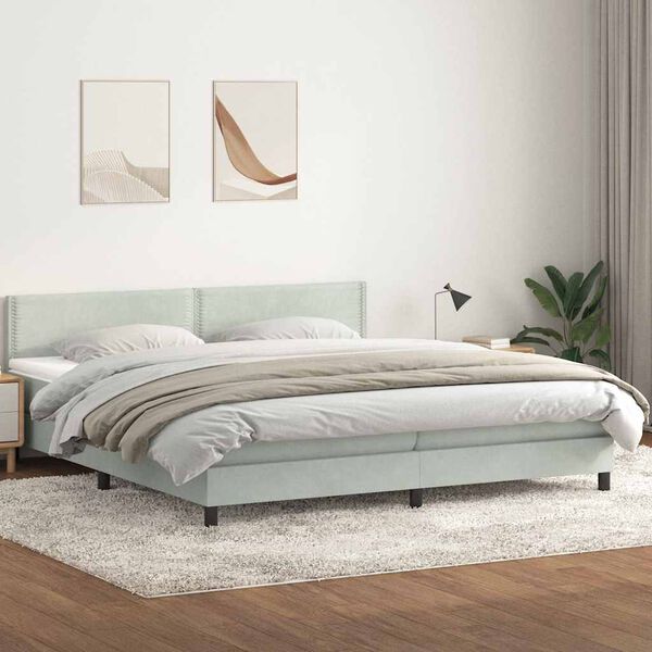 vidaXL &Kappa;&rho;&epsilon;&beta;ά&tau;&iota; Boxspring &mu;&epsilon; &Sigma;&tau;&rho;ώ&mu;&alpha; &Alpha;&nu;&omicron;&iota;&chi;&tau;ό &Gamma;&kappa;&rho;&iota; 180x210 &epsilon;&kappa;. &Beta;&epsilon;&lambda;&omicron;ύ&delta;&iota;&nu;&omicron;