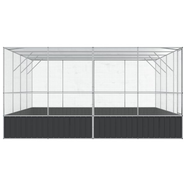 vidaXL Κλουβί Ασημένιο 418x414x212 εκ. Ατσάλινο