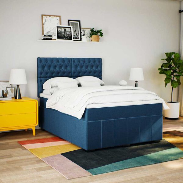 vidaXL &Kappa;&rho;&epsilon;&beta;ά&tau;&iota; Boxspring &mu;&epsilon; &Sigma;&tau;&rho;ώ&mu;&alpha; &Mu;&pi;&lambda;&epsilon; 140x190 &epsilon;&kappa;. &Upsilon;&phi;&alpha;&sigma;&mu;ά&tau;&iota;&nu;&omicron;