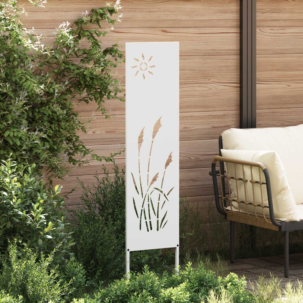 vidaXL Διακοσμητική Πλάκα Κήπου Άλλο Λευκό 32 x 140 εκ