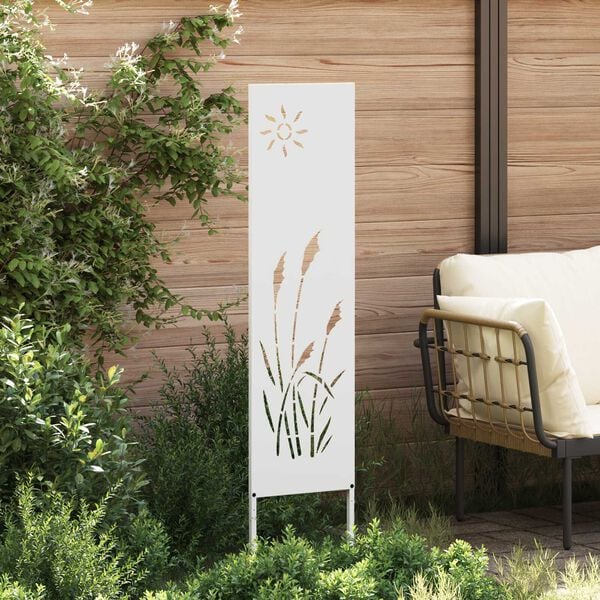 vidaXL Διακοσμητική Πλάκα Κήπου Άλλο Λευκό 32 x 140 εκ
