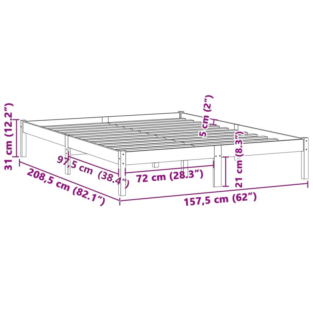 vidaXL Σκελετός Κρεβ. Χωρίς Στρώμα 193x203 εκ. από Μασίφ Ξύλο Πεύκου