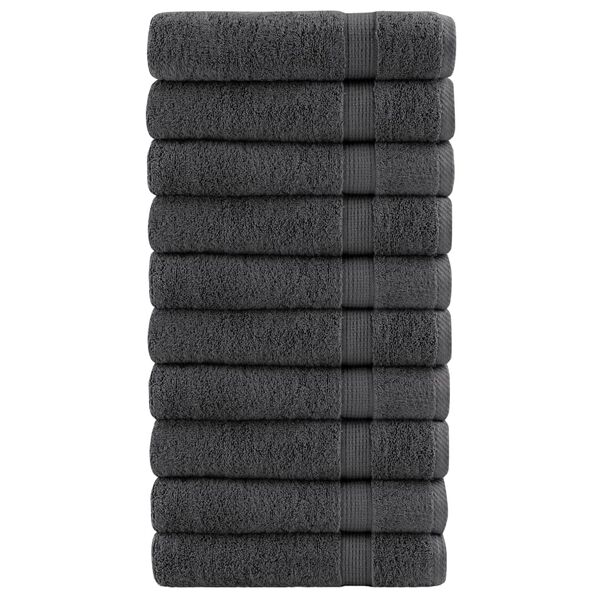 vidaXL Πετσέτες Μπάνιου Premium SOLUND 10 Τεμ Ανθρακί 70x140εκ 600gsm